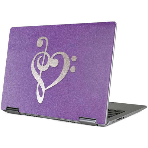 Purple Glitter Musical Heart Yoga 710 14in Skin