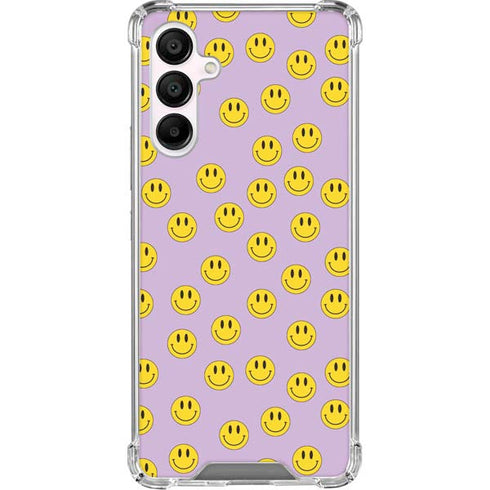 Purple Happy Face Pattern Galaxy A16 5G Clear Case