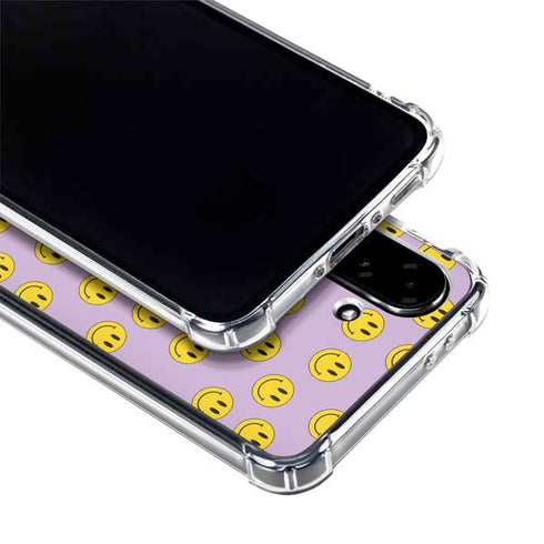 Purple Happy Face Pattern Galaxy A36 5G Clear Case