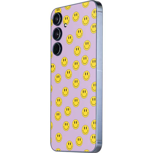 Purple Happy Face Pattern Galaxy A55 5G Skin