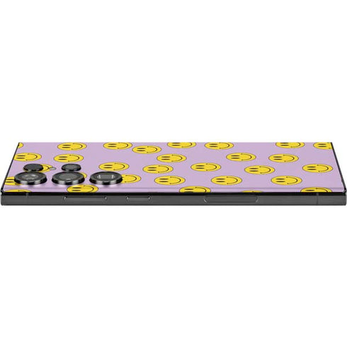 Purple Happy Face Pattern Galaxy Skins