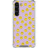 Purple Happy Face Pattern Galaxy S24 FE Clear Case