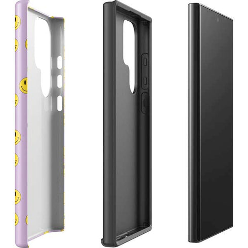 Purple Happy Face Pattern Galaxy S25 Ultra Impact Case
