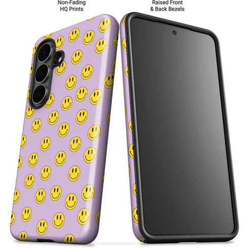 Purple Happy Face Pattern Galaxy S26 Impact Case