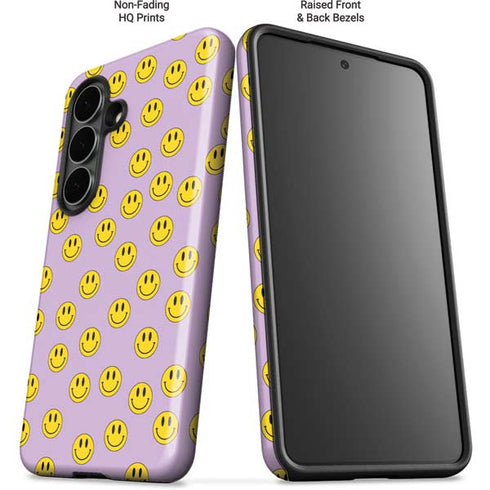 Purple Happy Face Pattern Galaxy S26 Plus Impact Case