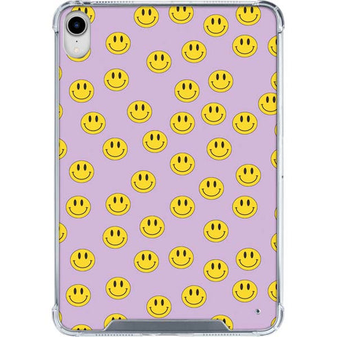 Purple Happy Face Pattern iPad 11th Gen (2025) Clear Case