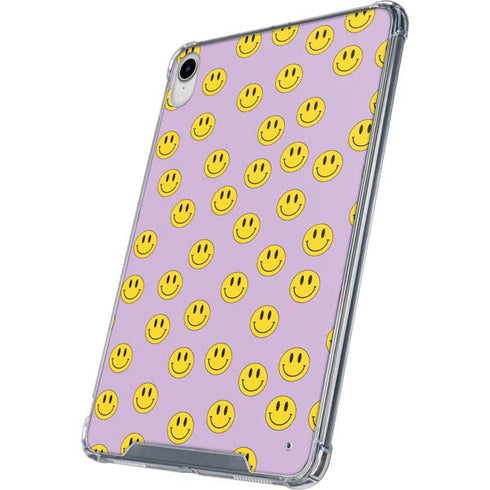 Purple Happy Face Pattern iPad 11th Gen (2025) Clear Case