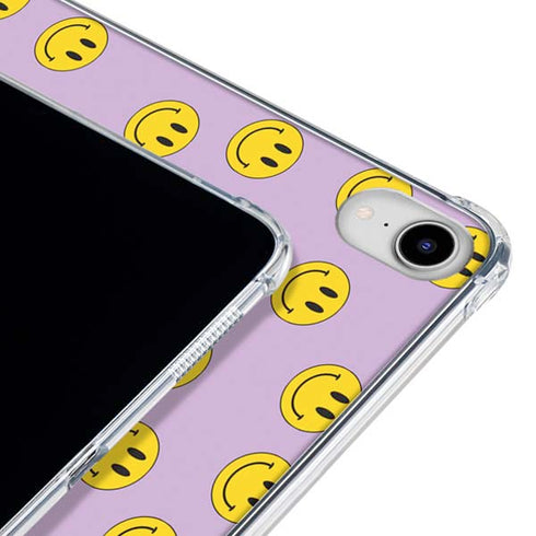 Purple Happy Face Pattern iPad 11th Gen (2025) Clear Case