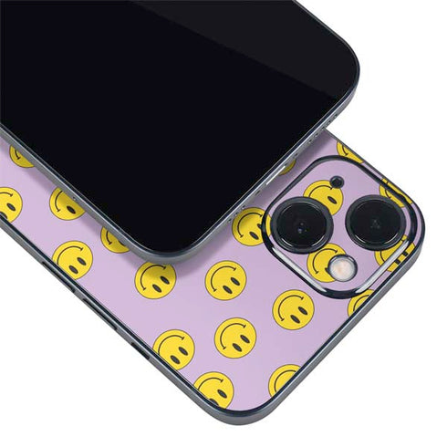 Purple Happy Face Pattern iPhone Skins