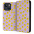 Purple Happy Face Pattern iPhone 15 Folio Case