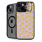 Purple Happy Face Pattern iPhone 15 Kickstand Case