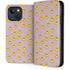 Purple Happy Face Pattern iPhone 15 Plus Folio Case