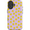 Purple Happy Face Pattern iPhone 16 Plus Impact Case