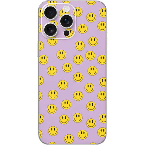 Purple Happy Face Pattern iPhone 16 Pro Max Skin