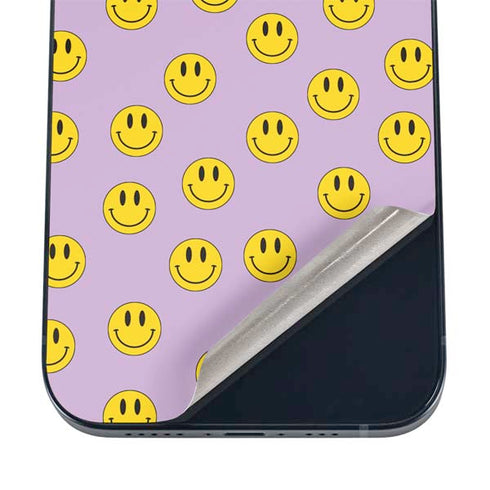 Purple Happy Face Pattern iPhone 16 Skin