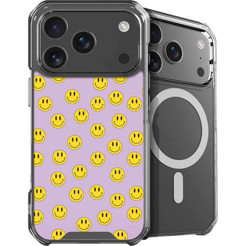 Purple Happy Face Pattern iPhone 18 Pro MagSafe Case