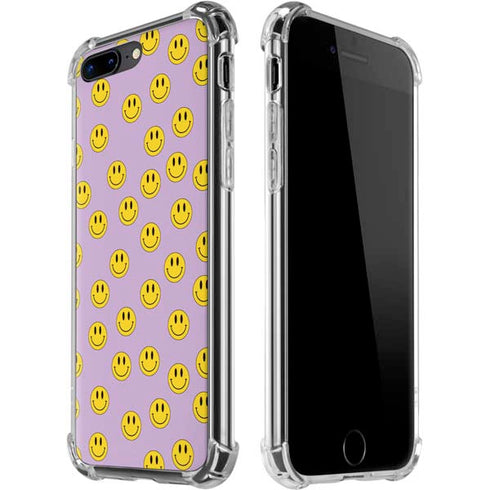 Purple Happy Face Pattern iPhone Cases