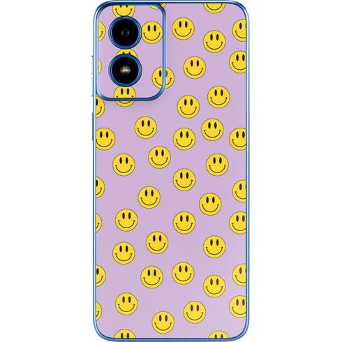 Purple Happy Face Pattern Moto G Play 4G (2024) Skin