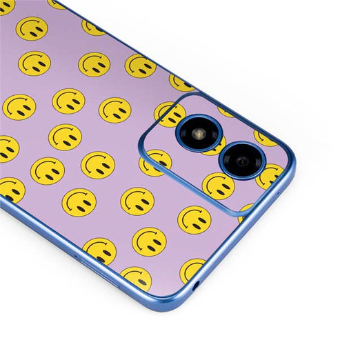 Purple Happy Face Pattern Moto G Play 4G (2024) Skin