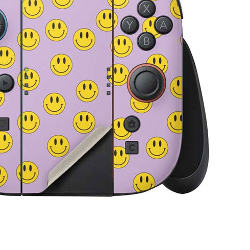 Purple Happy Face Pattern Nintendo Switch 2 (2025) Joy-Con Controller Skin