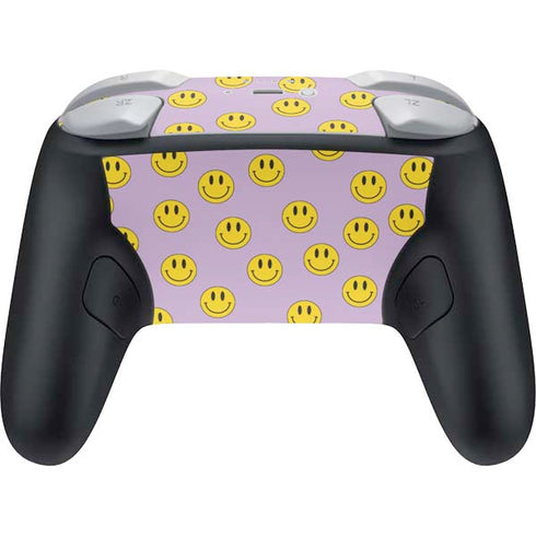 Purple Happy Face Pattern Nintendo Switch 2 (2025) Pro Controller Skin