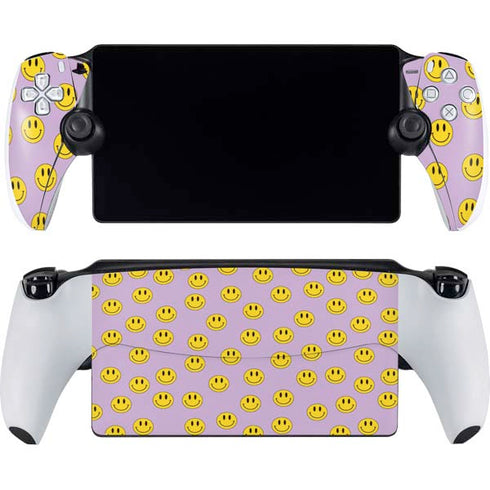 Purple Happy Face Pattern PlayStation Portal Remote Player Skin