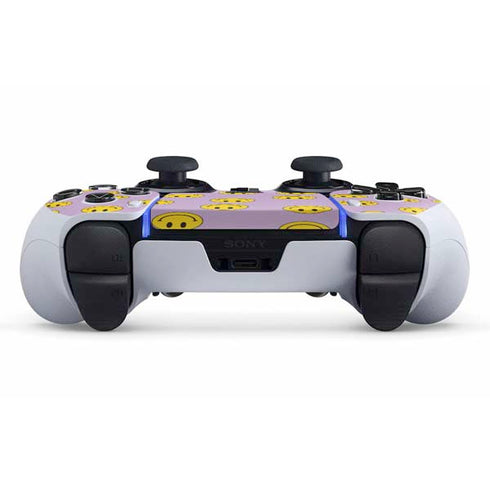 Purple Happy Face Pattern PS5 DualSense Edge Pro Controller Skin