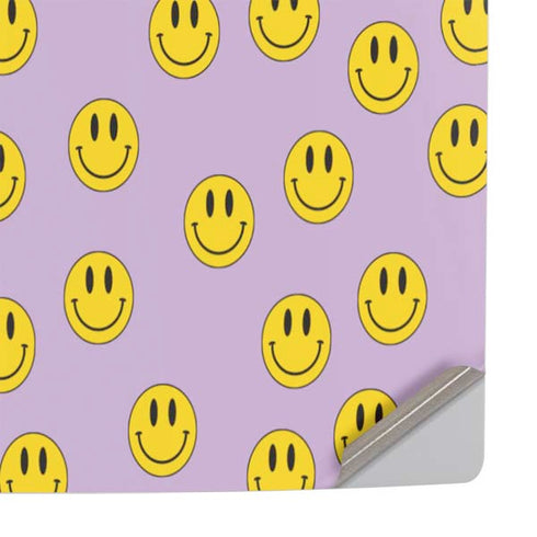 Purple Happy Face Pattern PS5 Pro Console Skin