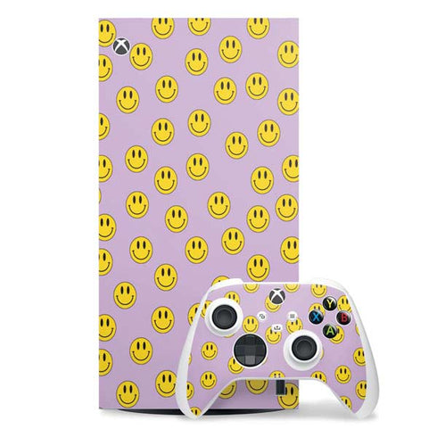 Purple Happy Face Pattern Xbox Series X Skins
