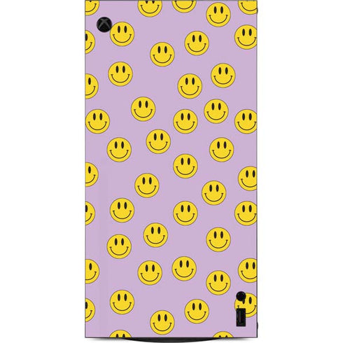 Purple Happy Face Pattern XBox Series X Digital Edition Console Skin
