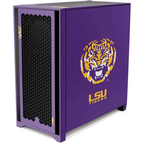Louisiana State University - LSU Purple Tiger Mascot Corsair 4000D Tempered Glass Mid-Tower ATX Case Skin