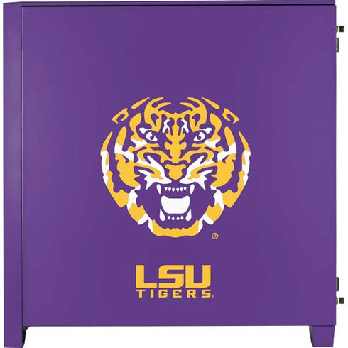 Louisiana State University - LSU Purple Tiger Mascot Corsair 4000D Tempered Glass Mid-Tower ATX Case Skin