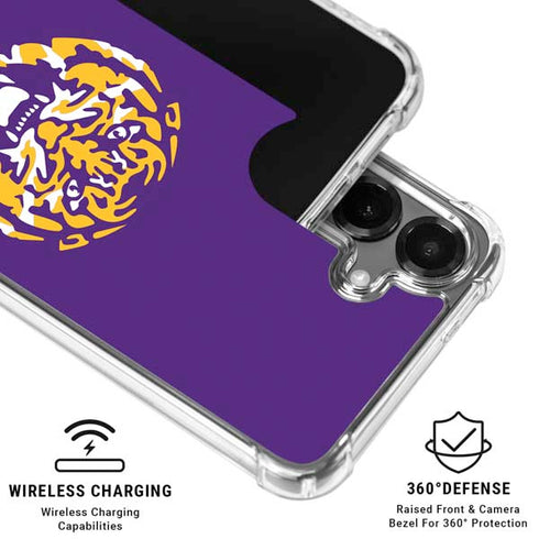 LSU Purple Tiger Mascot Galaxy S26 Clear Case