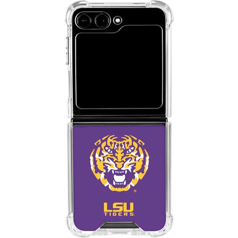 LSU Purple Tiger Mascot Galaxy Z Flip6 Clear Case