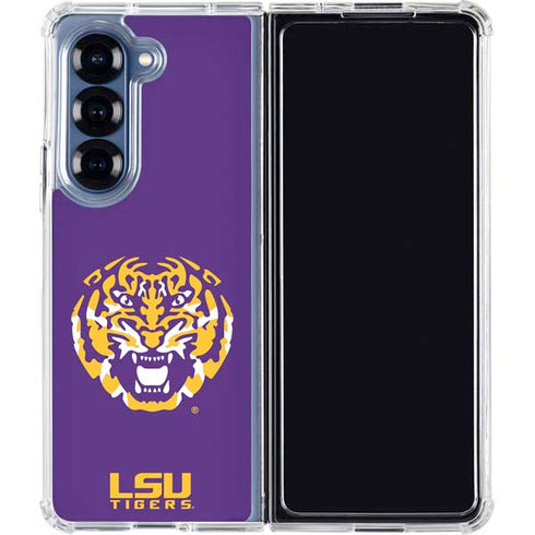 LSU Purple Tiger Mascot Galaxy Z Fold7 Clear Case