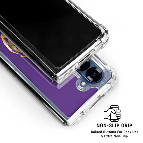 LSU Purple Tiger Mascot Galaxy Z Fold7 Clear Case