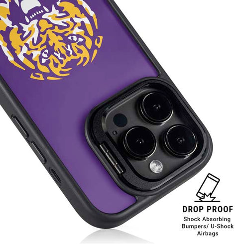 LSU Purple Tiger Mascot iPhone 14 Pro Kickstand Case