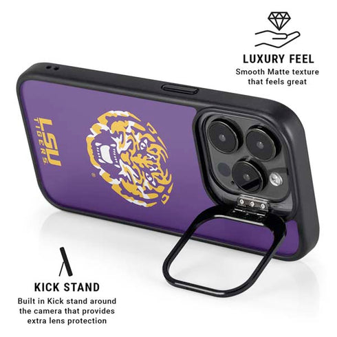 LSU Purple Tiger Mascot iPhone 15 Pro Max Kickstand Case