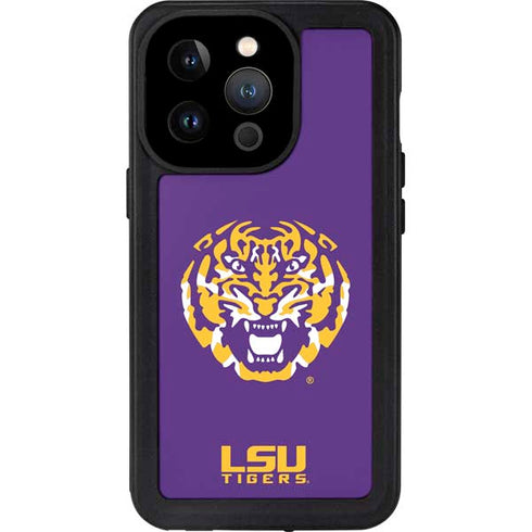 LSU Purple Tiger Mascot iPhone 15 Pro Waterproof Case