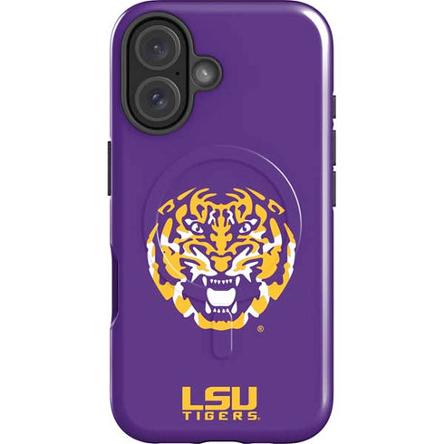 LSU Purple Tiger Mascot iPhone 16 Magsafe Impact Case