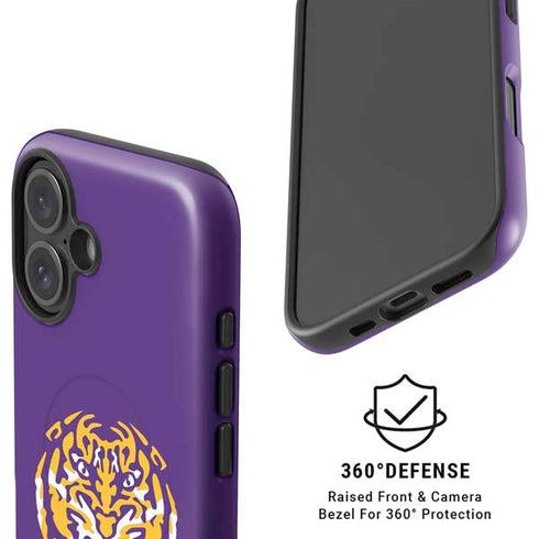 LSU Purple Tiger Mascot iPhone 16 Magsafe Impact Case
