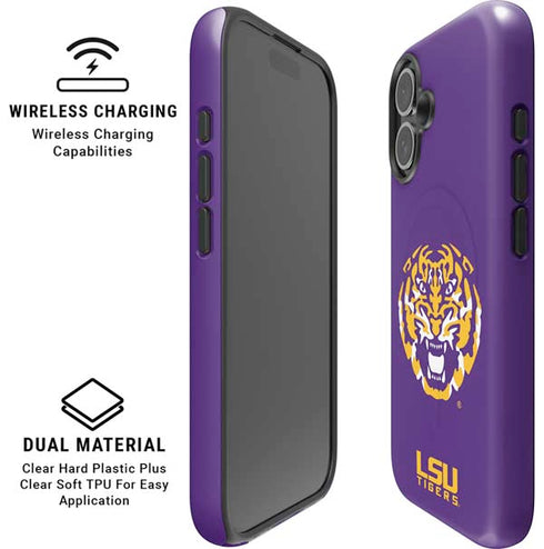 LSU Purple Tiger Mascot iPhone 16 Magsafe Impact Case