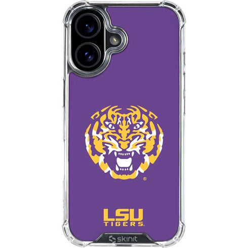 LSU Purple Tiger Mascot iPhone 16 Plus Clear Case