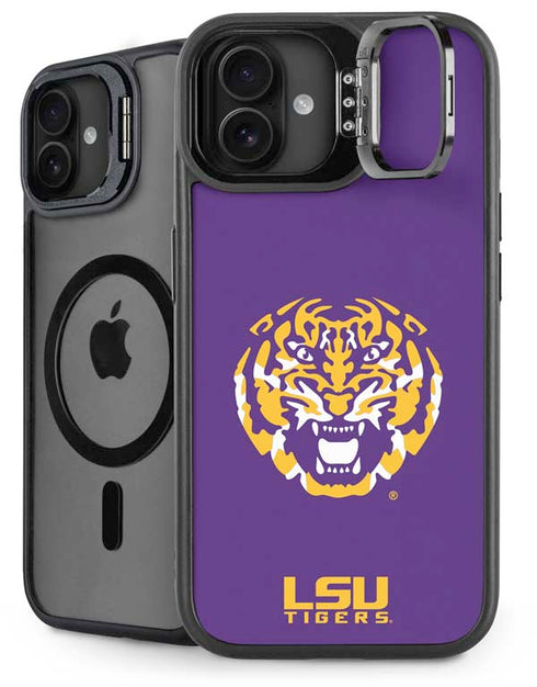 LSU Purple Tiger Mascot iPhone 16 Plus Kickstand Case