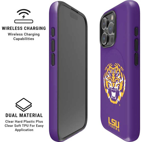 LSU Purple Tiger Mascot iPhone 16 Pro Magsafe Impact Case