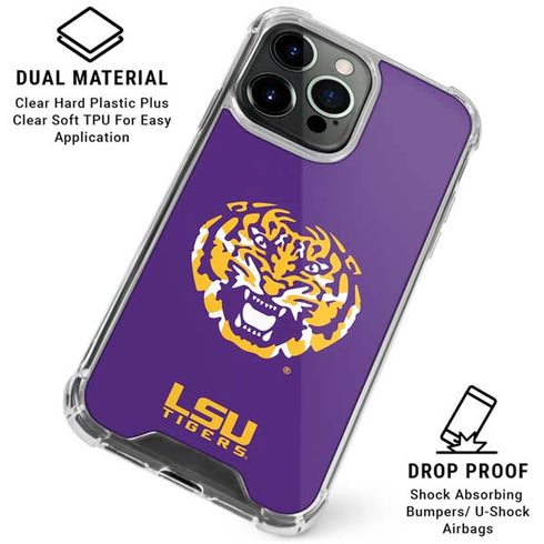 LSU Purple Tiger Mascot iPhone 16 Pro Max Clear Case