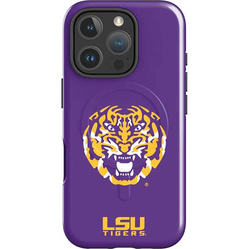 LSU Purple Tiger Mascot iPhone 16 Pro Max Magsafe Impact Case