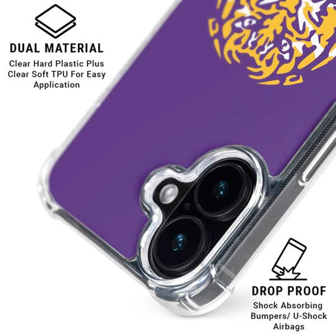 LSU Purple Tiger Mascot iPhone 17 Clear Case