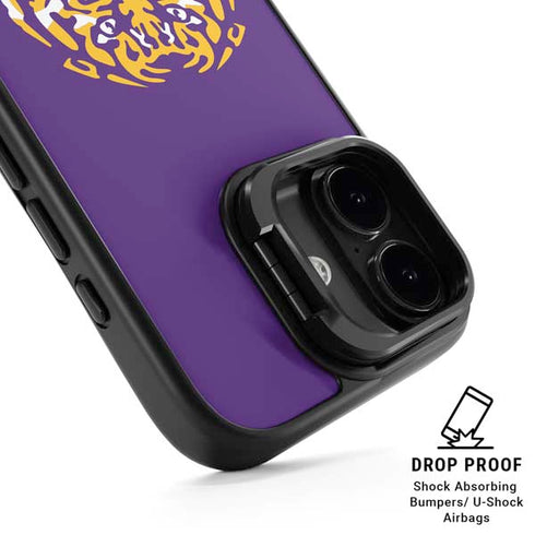 LSU Purple Tiger Mascot iPhone 17 Kickstand Case