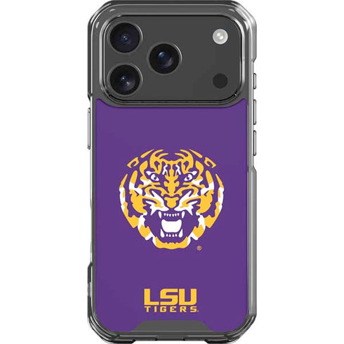 LSU Purple Tiger Mascot iPhone 17 Pro Clear Case